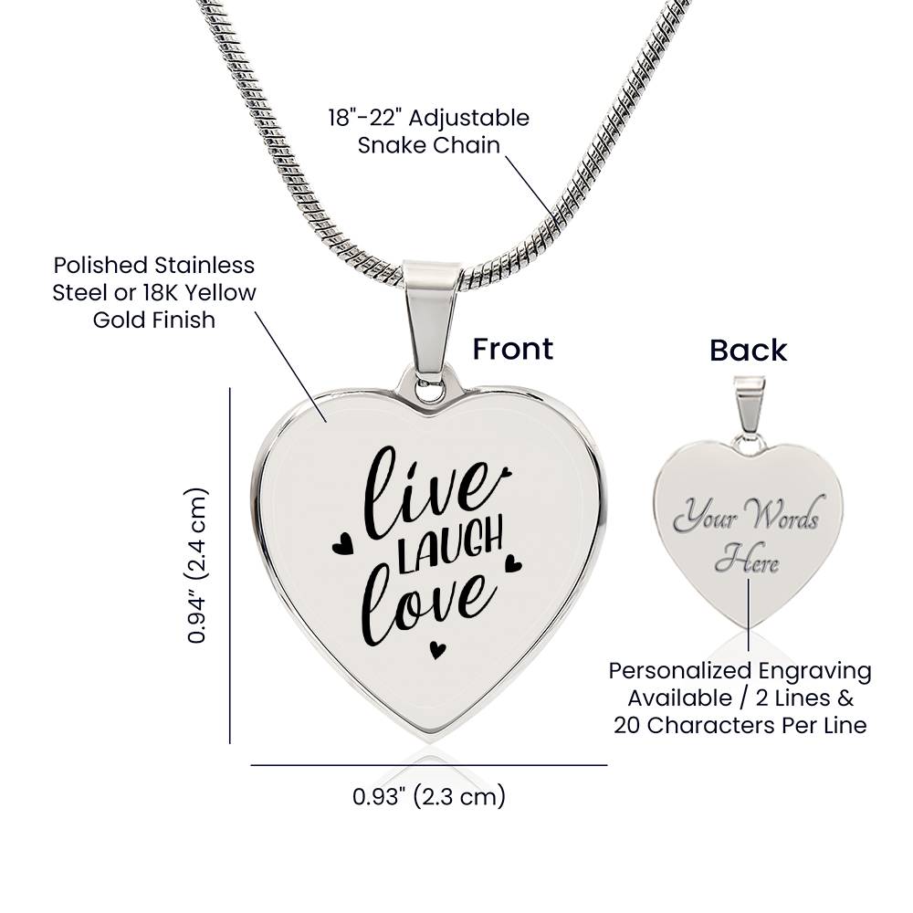 Engraved Heart Neckless