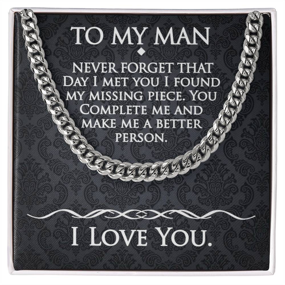 To My Man-The Day We Met-Cuban Link Chain