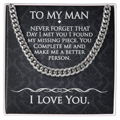 To My Man-The Day We Met-Cuban Link Chain