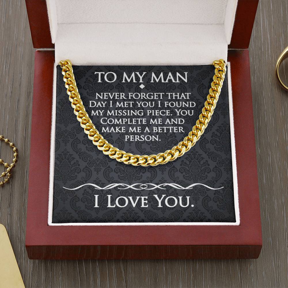 To My Man-The Day We Met-Cuban Link Chain