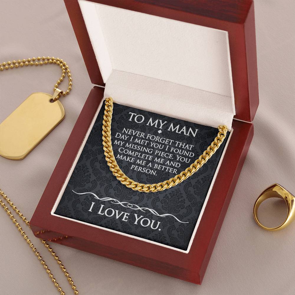 To My Man-The Day We Met-Cuban Link Chain