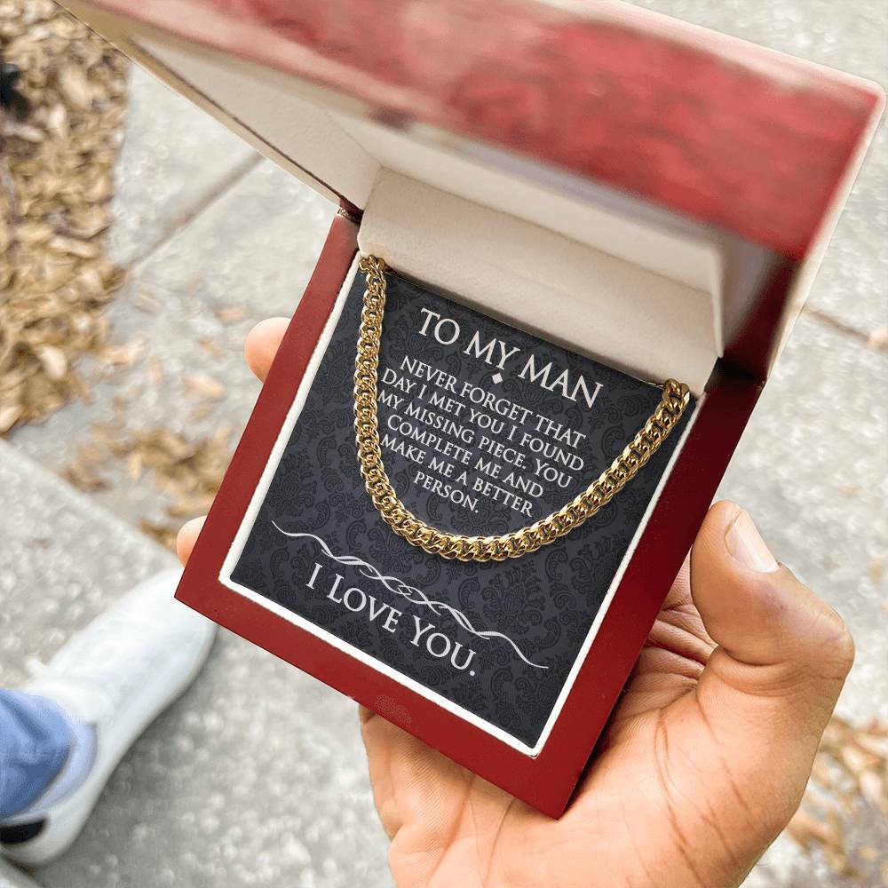 To My Man-The Day We Met-Cuban Link Chain