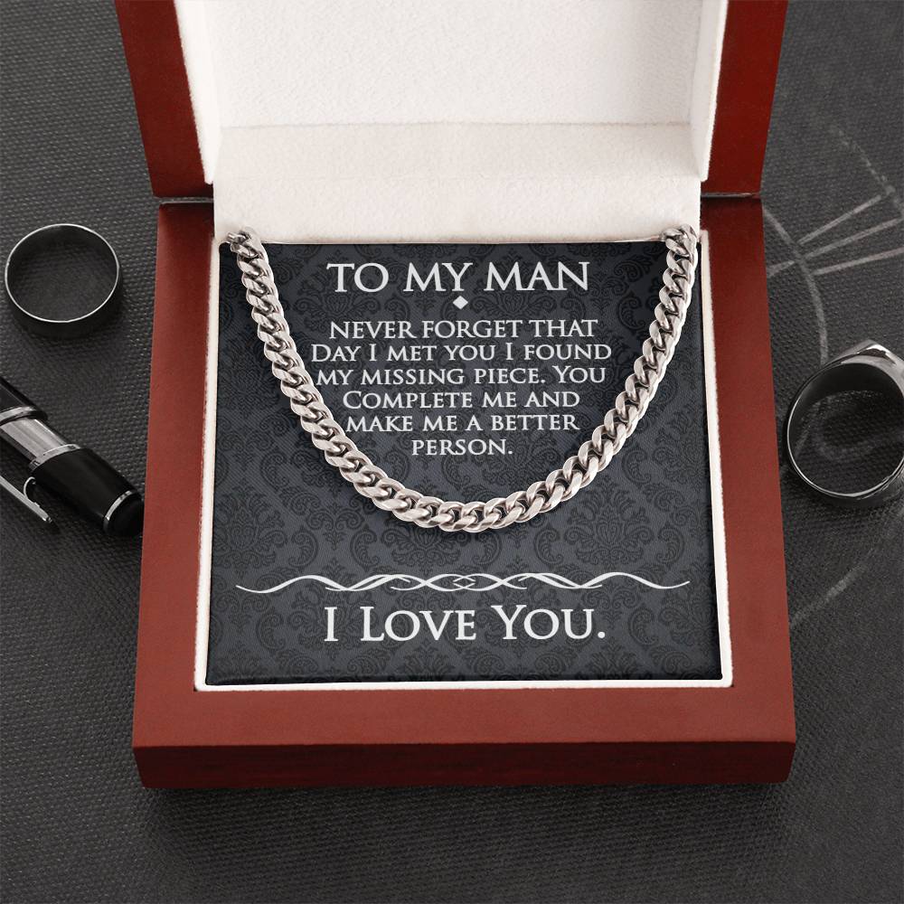 To My Man-The Day We Met-Cuban Link Chain