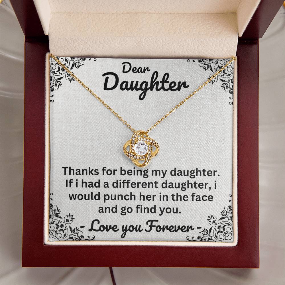 Dear Daughter I Will Find You - Love Knot Necklace