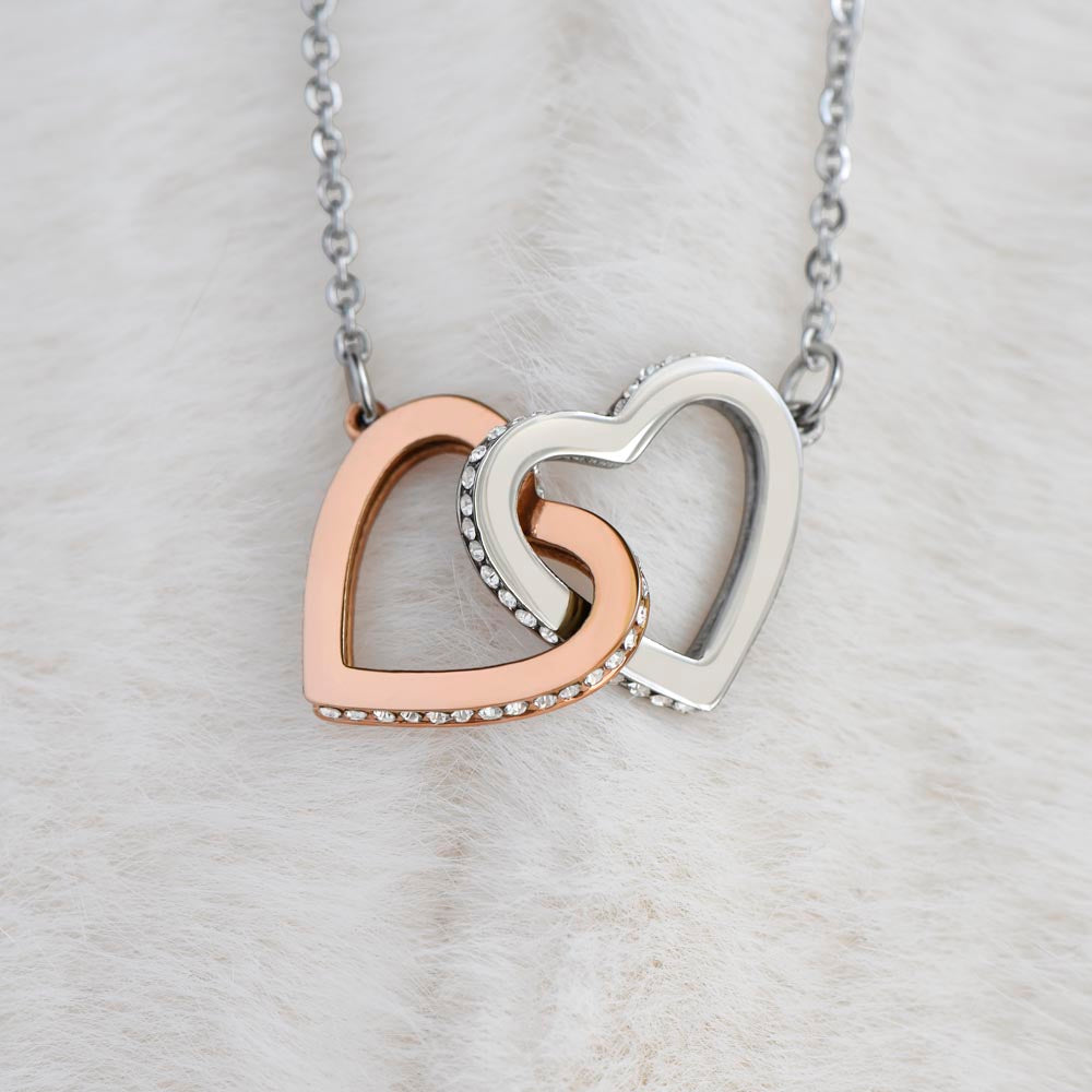 To My Daughter-Stay Strong-Interlocking Hearts Necklace