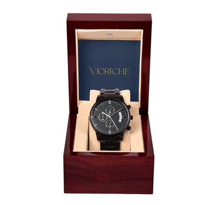 Vioriche Black Chronograph Watch