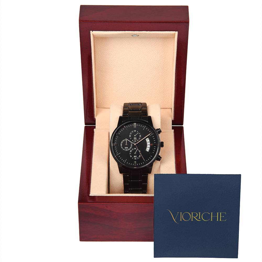 Vioriche Black Chronograph Watch