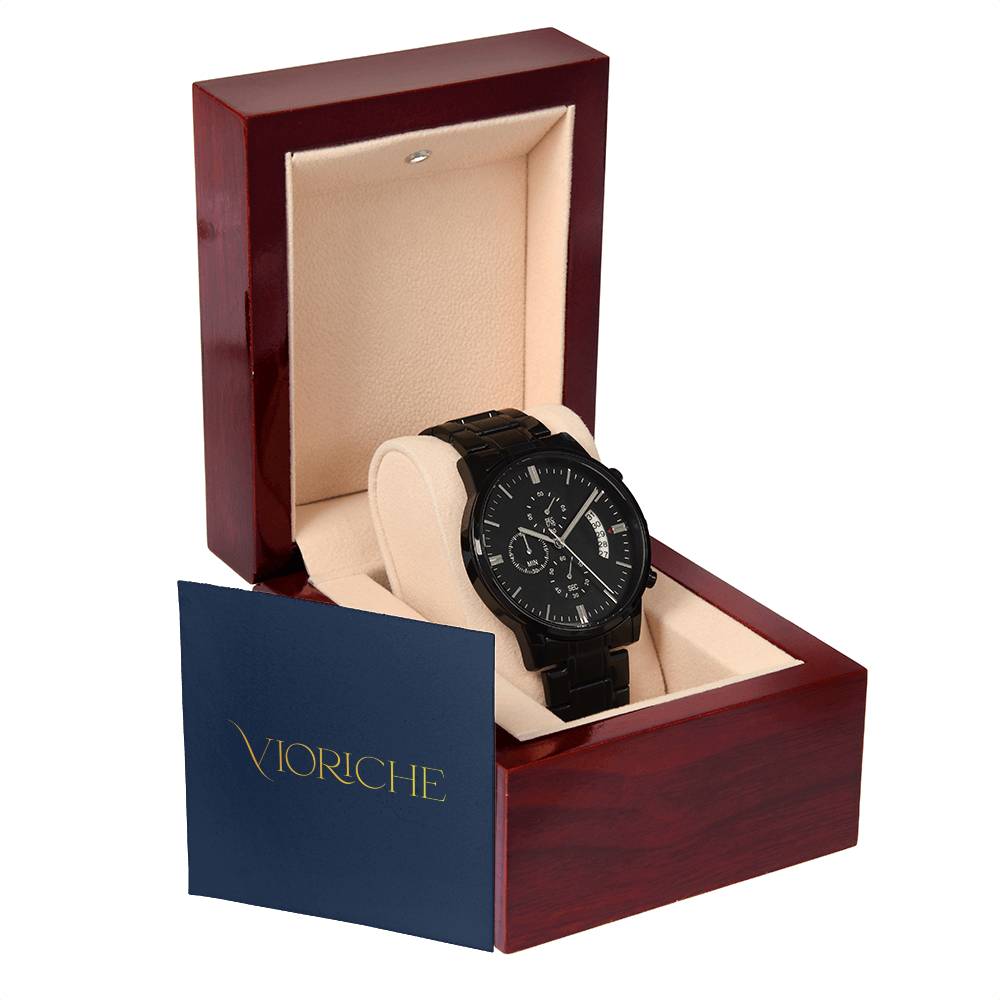 Vioriche Black Chronograph Watch