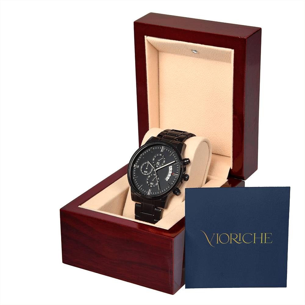 Vioriche Black Chronograph Watch