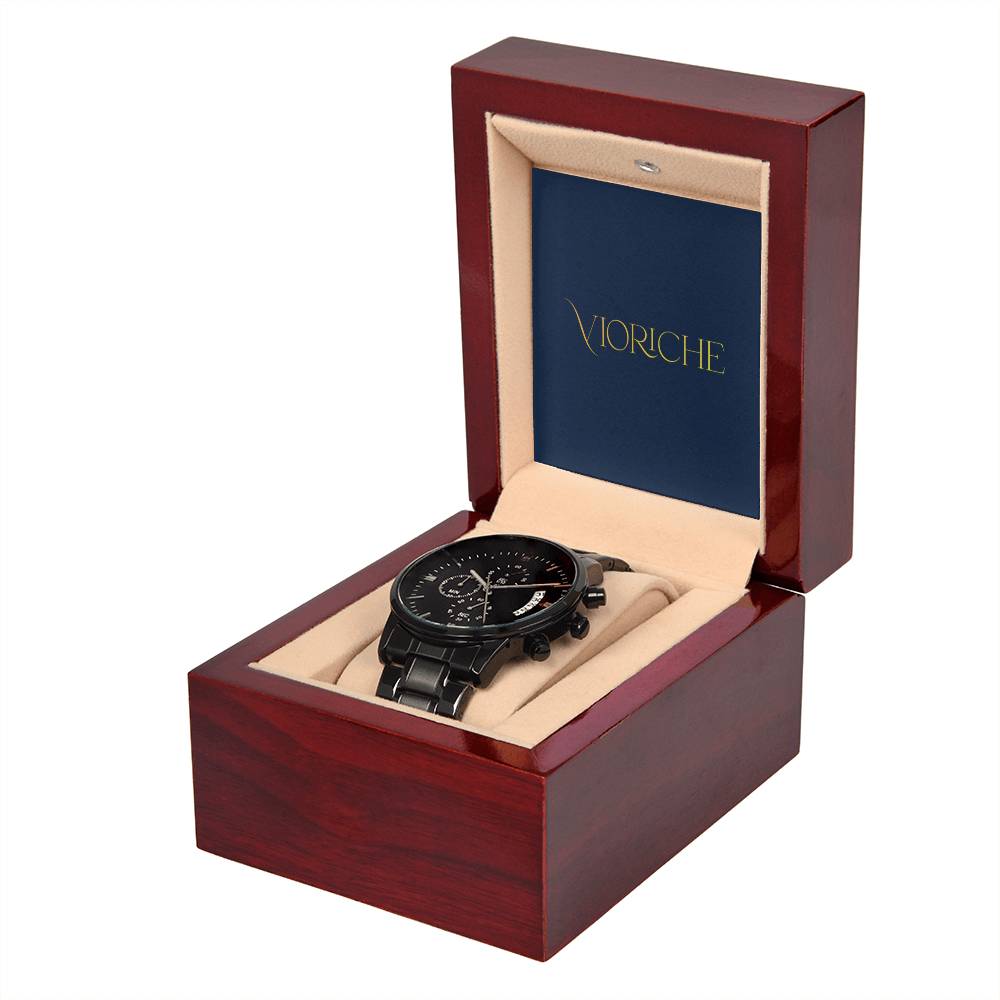 Vioriche Black Chronograph Watch