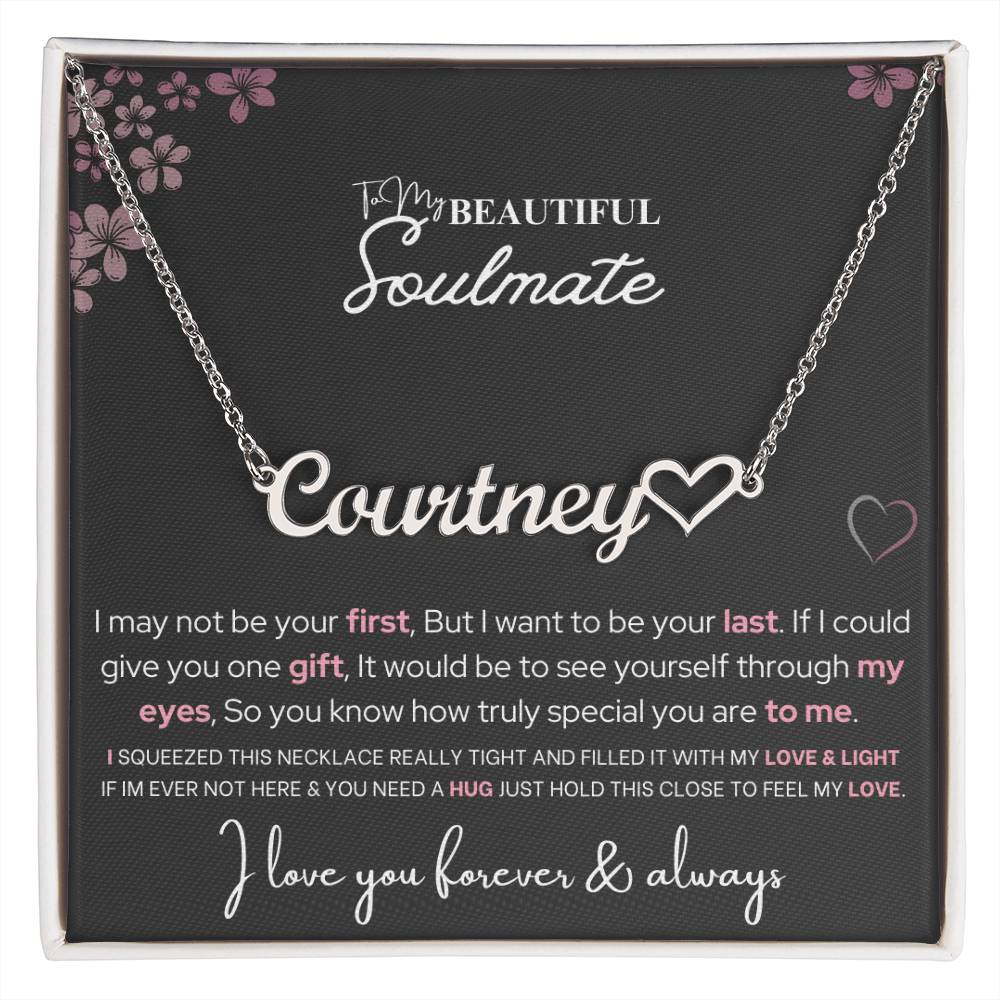 Vioriche - To My Soulmate - Name Necklace With Heart