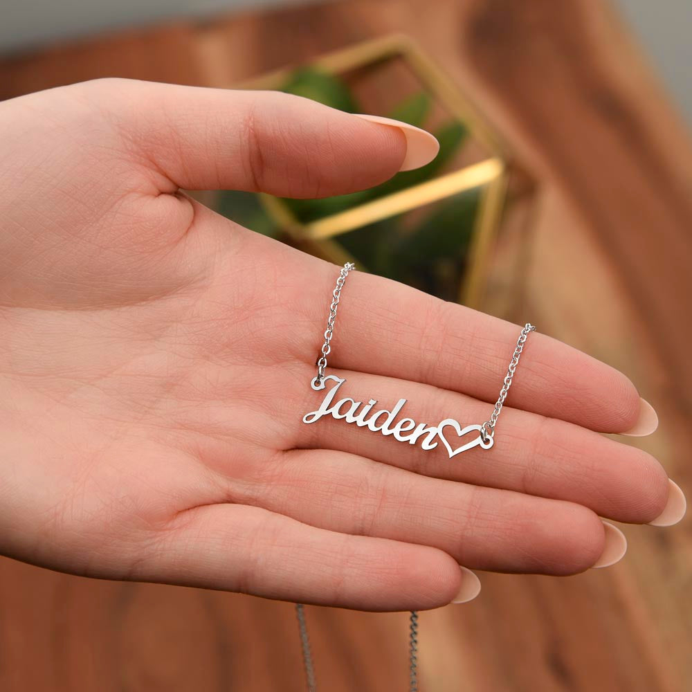 To My GF - Love like That - Heart Name Necklace