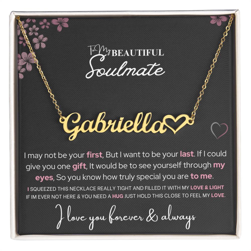 Vioriche - To My Soulmate - Name Necklace With Heart